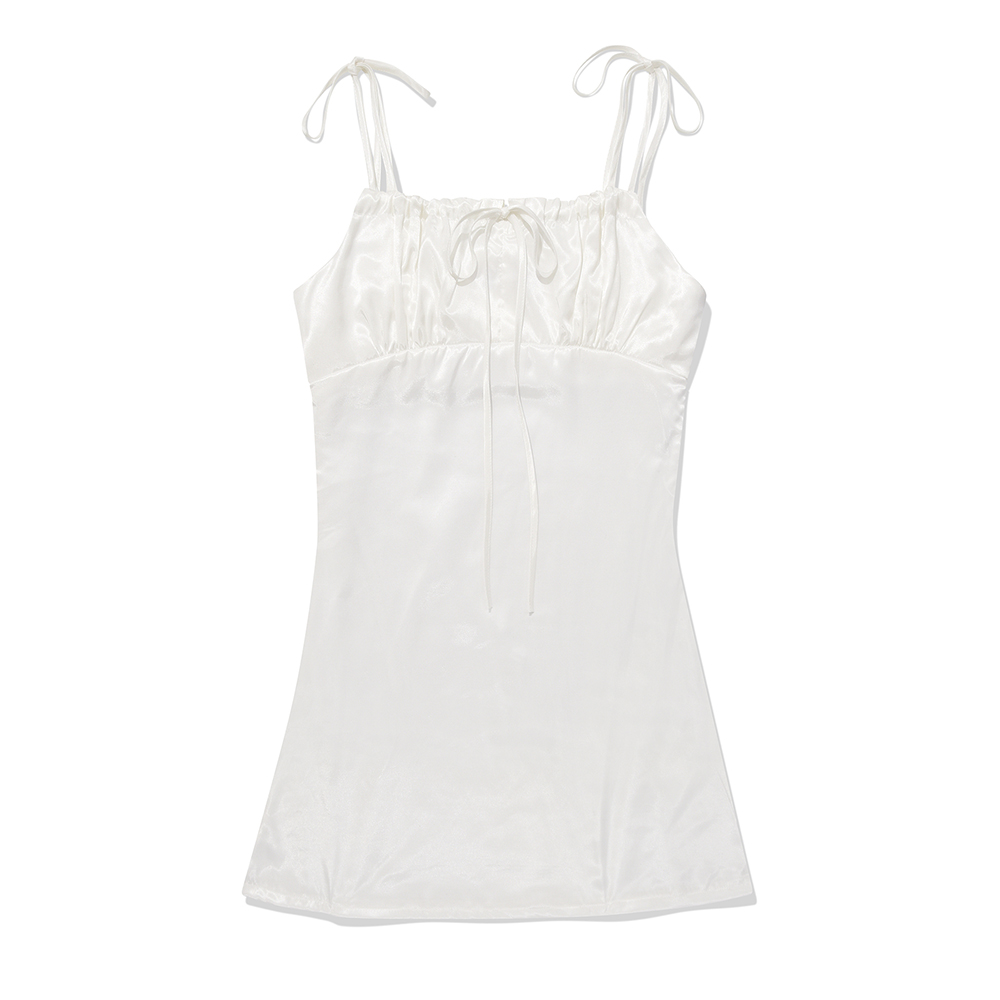 MF SYLPH SATIN DRESS-WHITE